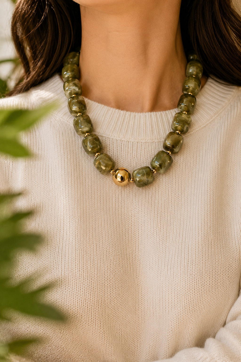 Chunky Beaded Ball Necklace