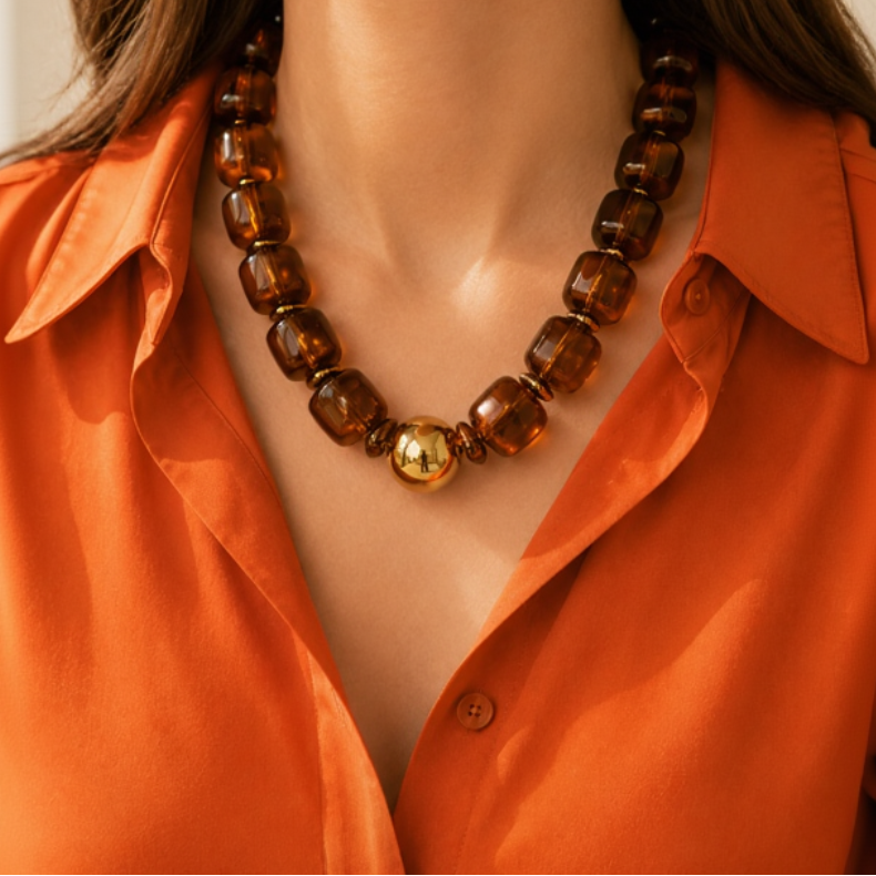 Chunky Beaded Ball Necklace
