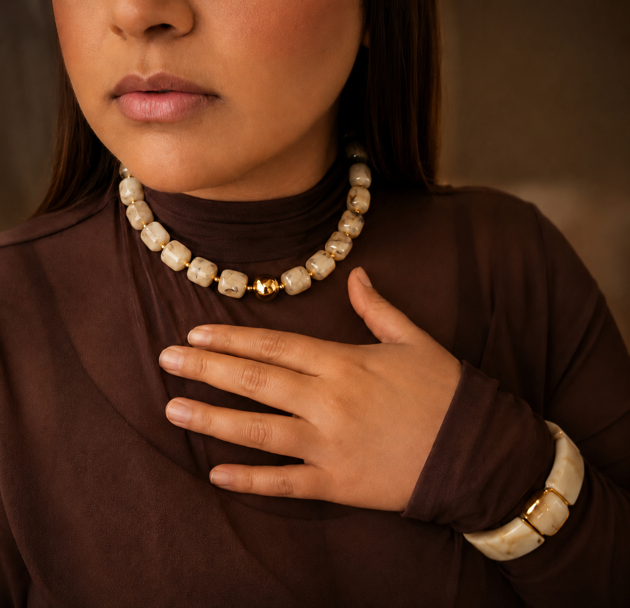 Chunky Beaded Ball Necklace