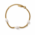 Golden Trio Freshwater Pearl Bracelet
