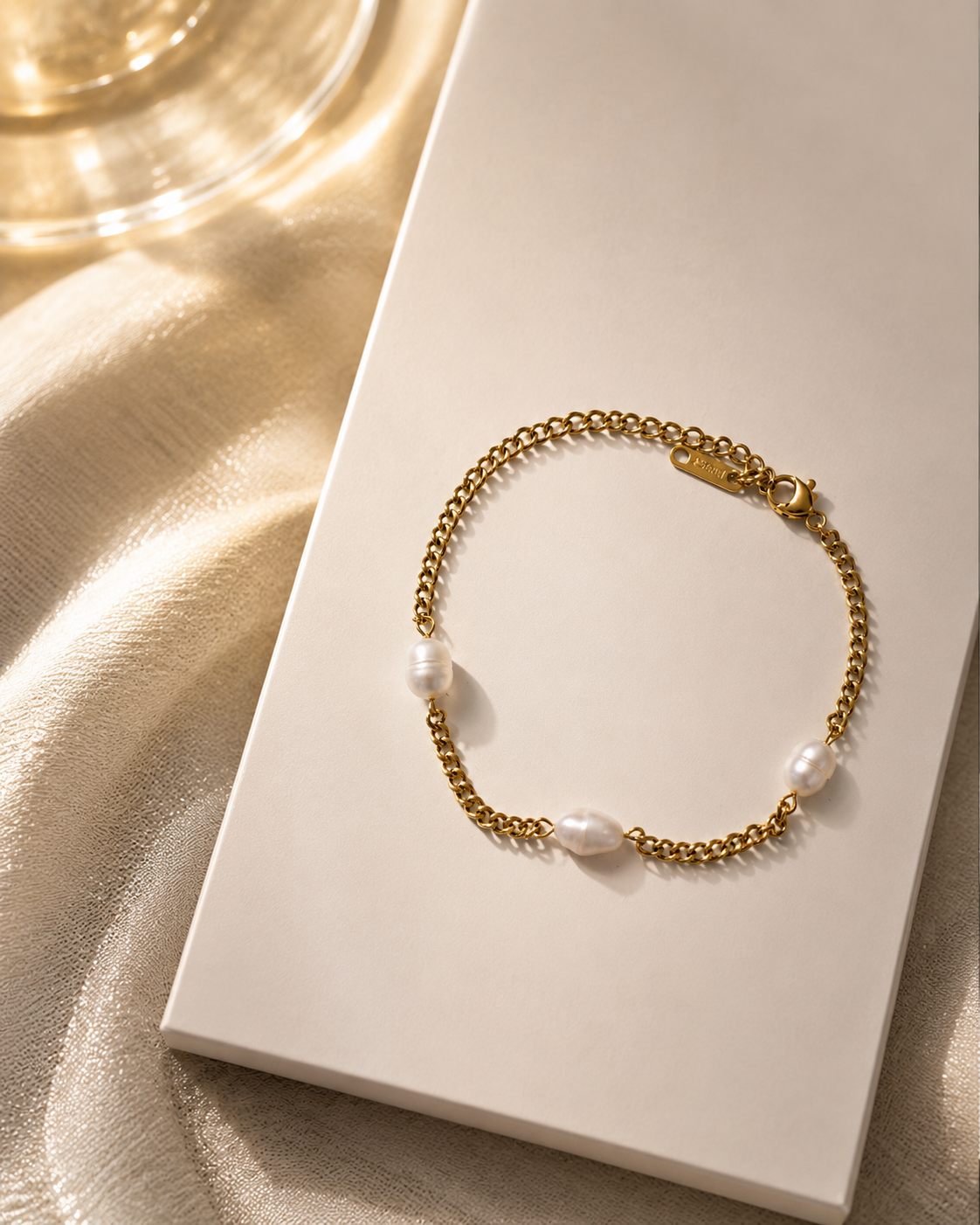 Golden Trio Freshwater Pearl Bracelet