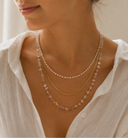 Natural Stone 3 Layer Stacking Necklace