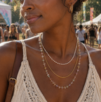Natural Stone 3 Layer Stacking Necklace