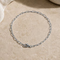 Paperclip Chain Bracelet Silver Tone