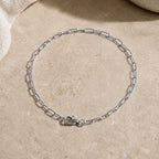 Paperclip Chain Bracelet Silver Tone