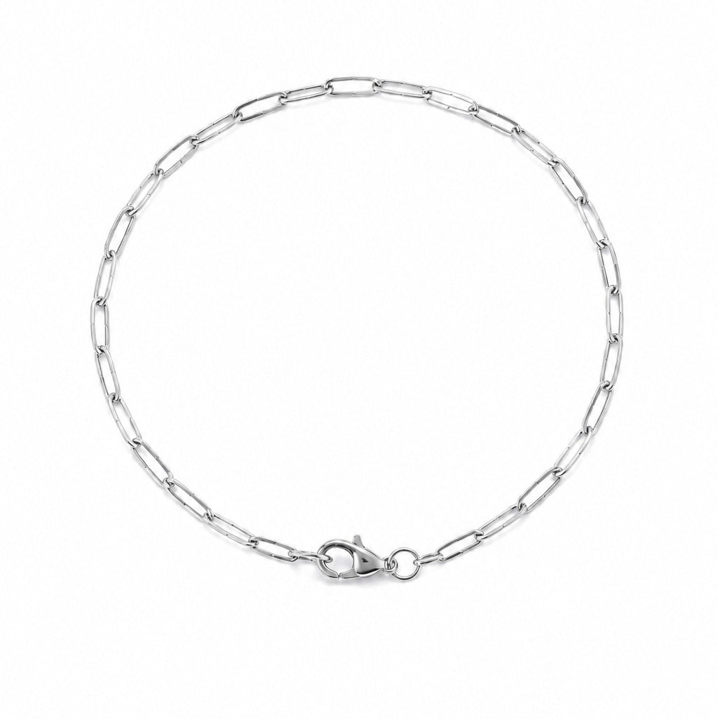 Paperclip Chain Bracelet Silver Tone