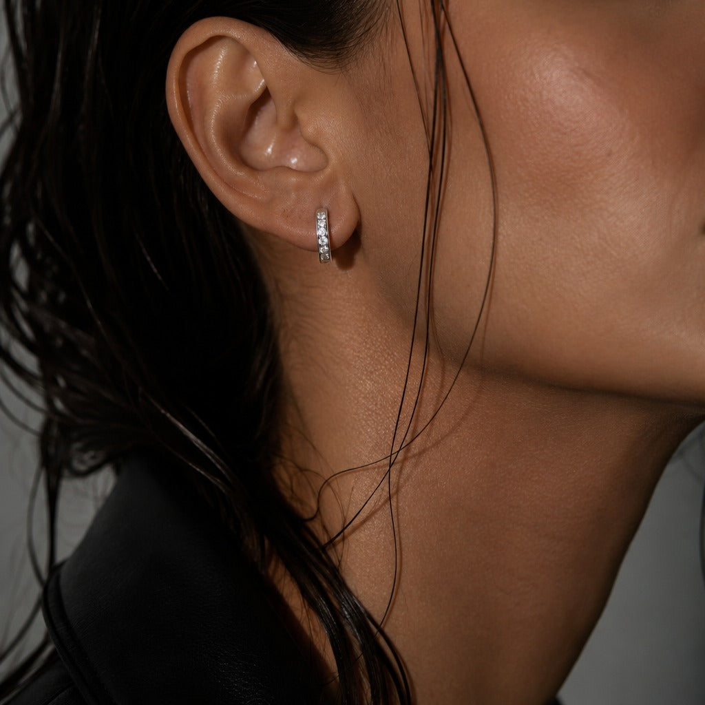 Shimmer Huggie Earrings