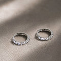 Shimmer Huggie Earrings Silver Tone