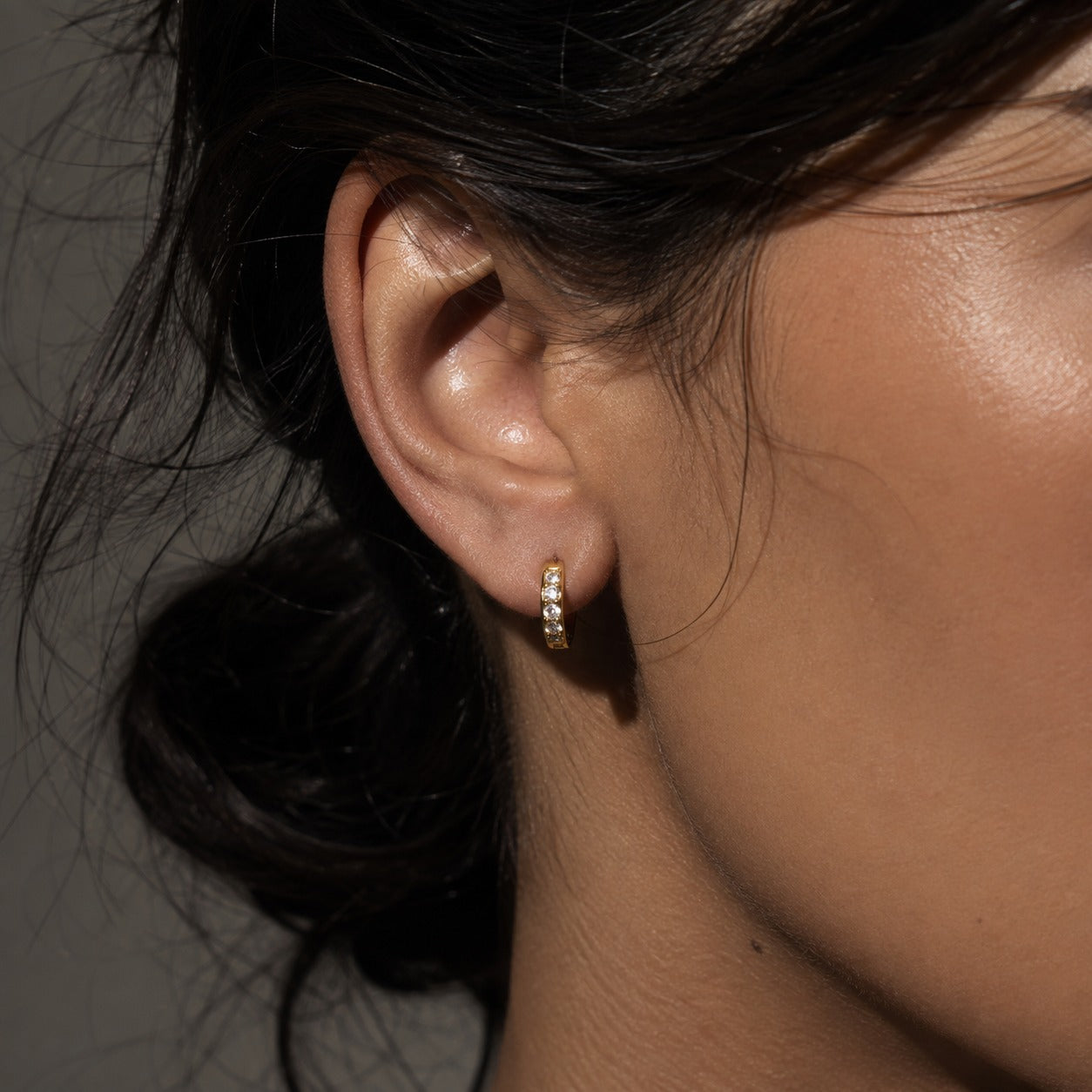 Shimmer Huggie Earrings