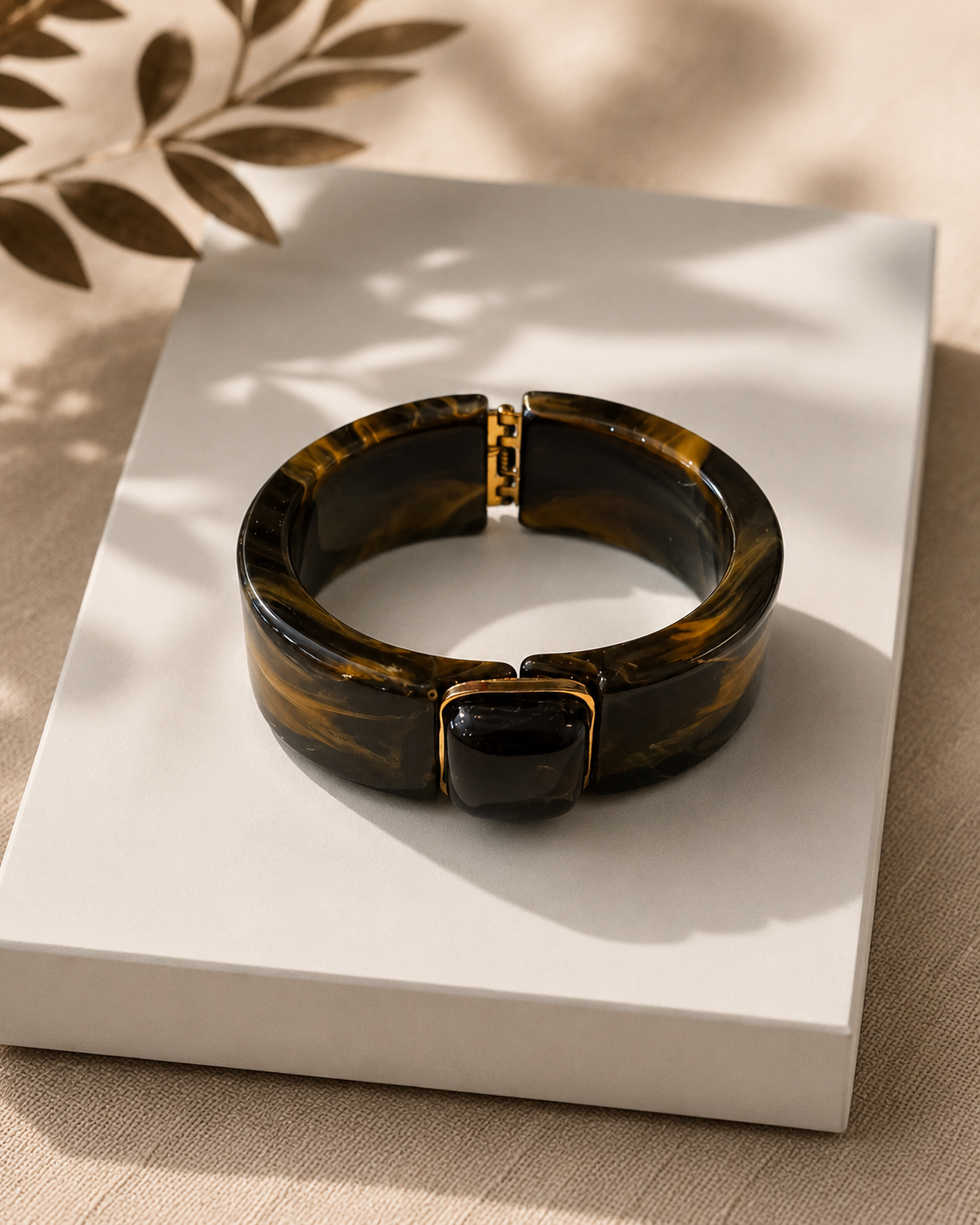 Square Framed Cuff Bangle