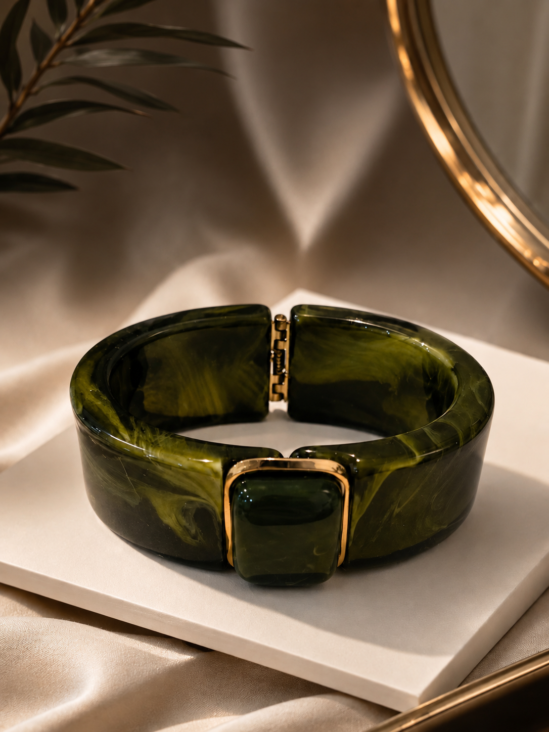 Square Framed Cuff Bangle