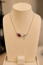 Tulip Pendant Necklace Silver Tone